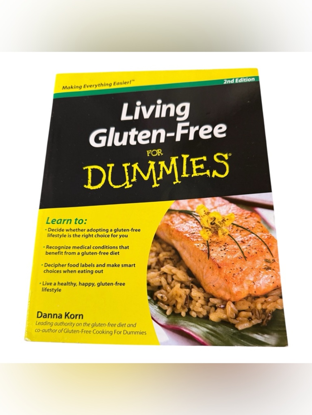 Living Gluten-Free For Dummies – Yellow & Black Cover